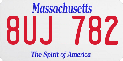 MA license plate 8UJ782