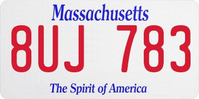 MA license plate 8UJ783