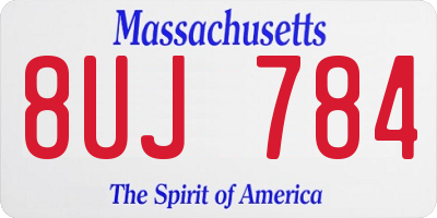 MA license plate 8UJ784