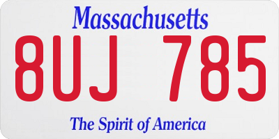 MA license plate 8UJ785