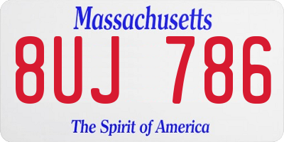 MA license plate 8UJ786