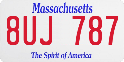 MA license plate 8UJ787