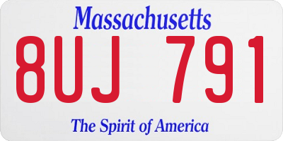 MA license plate 8UJ791