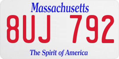 MA license plate 8UJ792