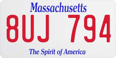 MA license plate 8UJ794