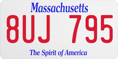 MA license plate 8UJ795
