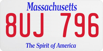 MA license plate 8UJ796