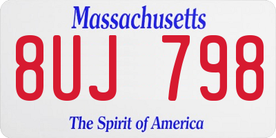 MA license plate 8UJ798