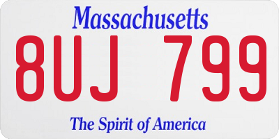 MA license plate 8UJ799