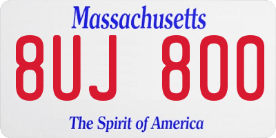MA license plate 8UJ800
