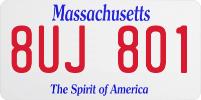 MA license plate 8UJ801
