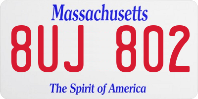 MA license plate 8UJ802