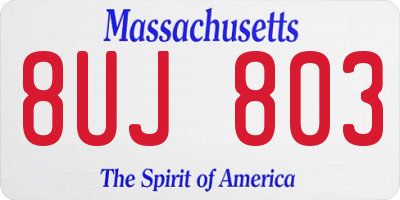 MA license plate 8UJ803