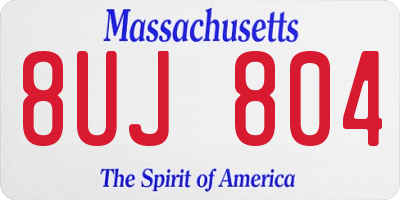 MA license plate 8UJ804