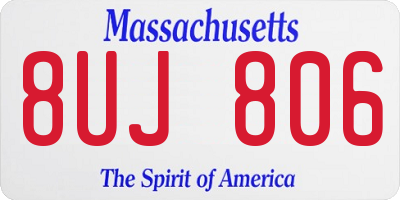 MA license plate 8UJ806