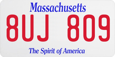 MA license plate 8UJ809