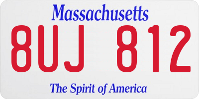 MA license plate 8UJ812