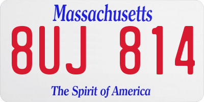 MA license plate 8UJ814