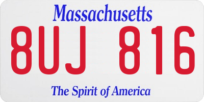 MA license plate 8UJ816