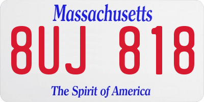 MA license plate 8UJ818