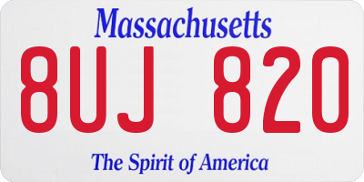 MA license plate 8UJ820