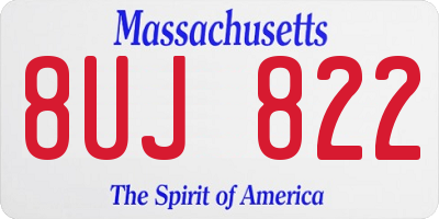 MA license plate 8UJ822