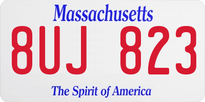 MA license plate 8UJ823