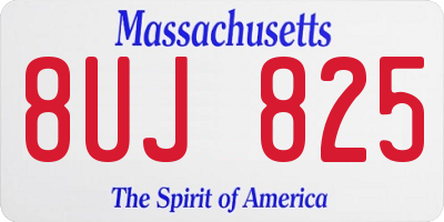 MA license plate 8UJ825