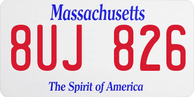 MA license plate 8UJ826