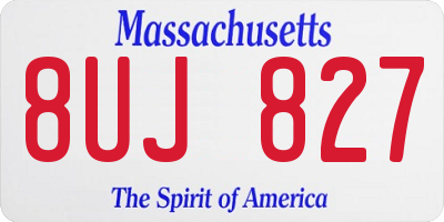 MA license plate 8UJ827