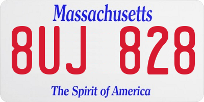 MA license plate 8UJ828