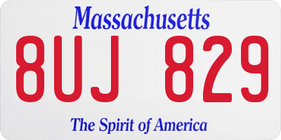 MA license plate 8UJ829