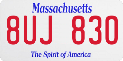 MA license plate 8UJ830