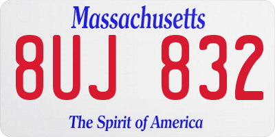 MA license plate 8UJ832
