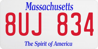 MA license plate 8UJ834
