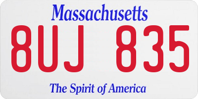 MA license plate 8UJ835