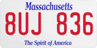 MA license plate 8UJ836