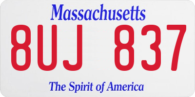 MA license plate 8UJ837