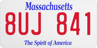 MA license plate 8UJ841