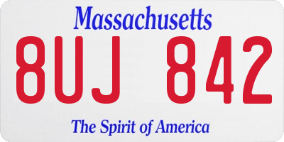 MA license plate 8UJ842