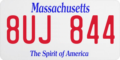 MA license plate 8UJ844
