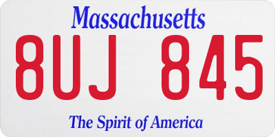 MA license plate 8UJ845