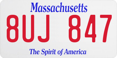 MA license plate 8UJ847