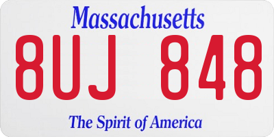 MA license plate 8UJ848
