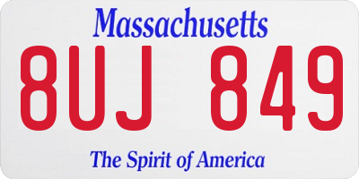 MA license plate 8UJ849