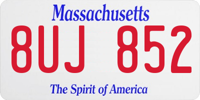 MA license plate 8UJ852