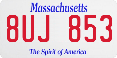 MA license plate 8UJ853