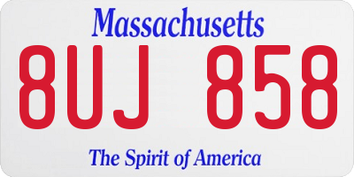 MA license plate 8UJ858