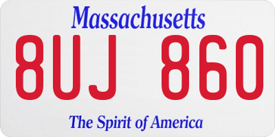 MA license plate 8UJ860