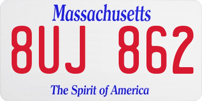 MA license plate 8UJ862